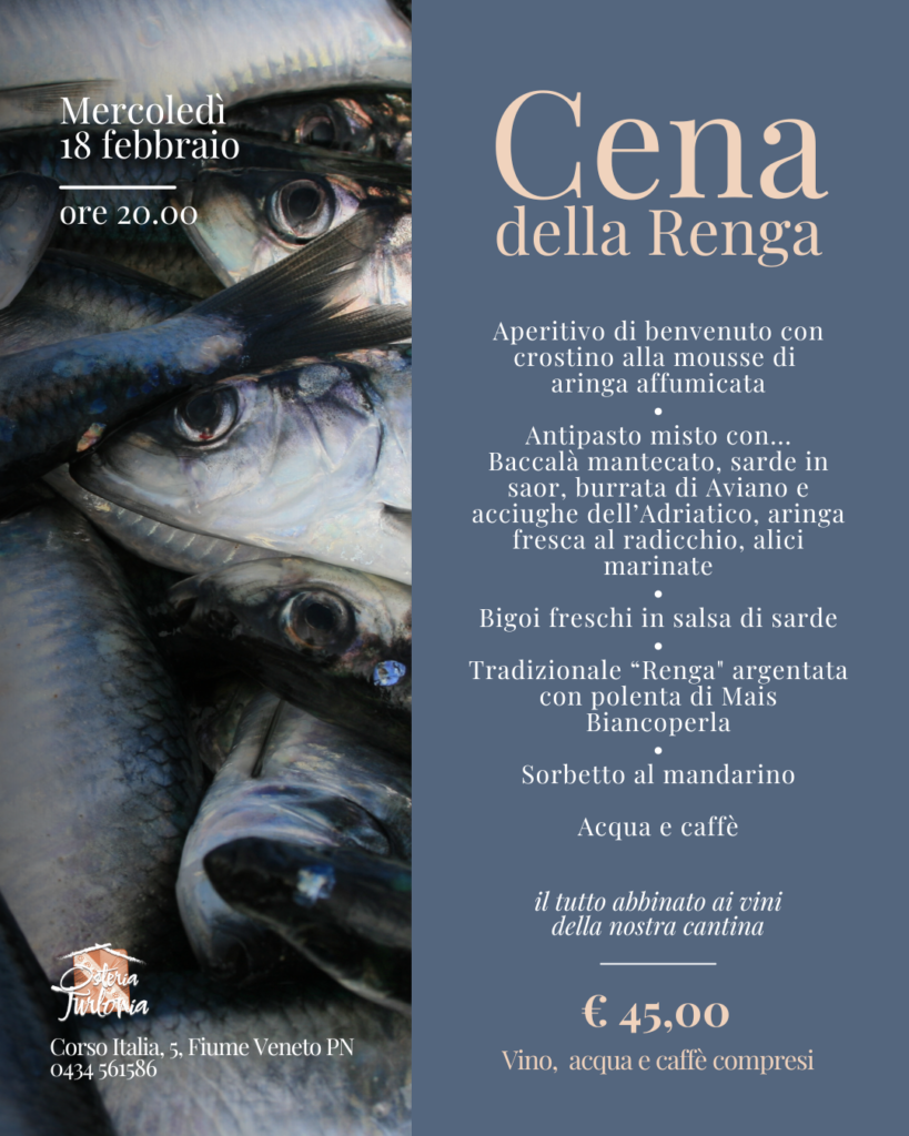 Cena della Renga Turlonia Fiume Veneto ristorante Mercoledì delle Ceneri